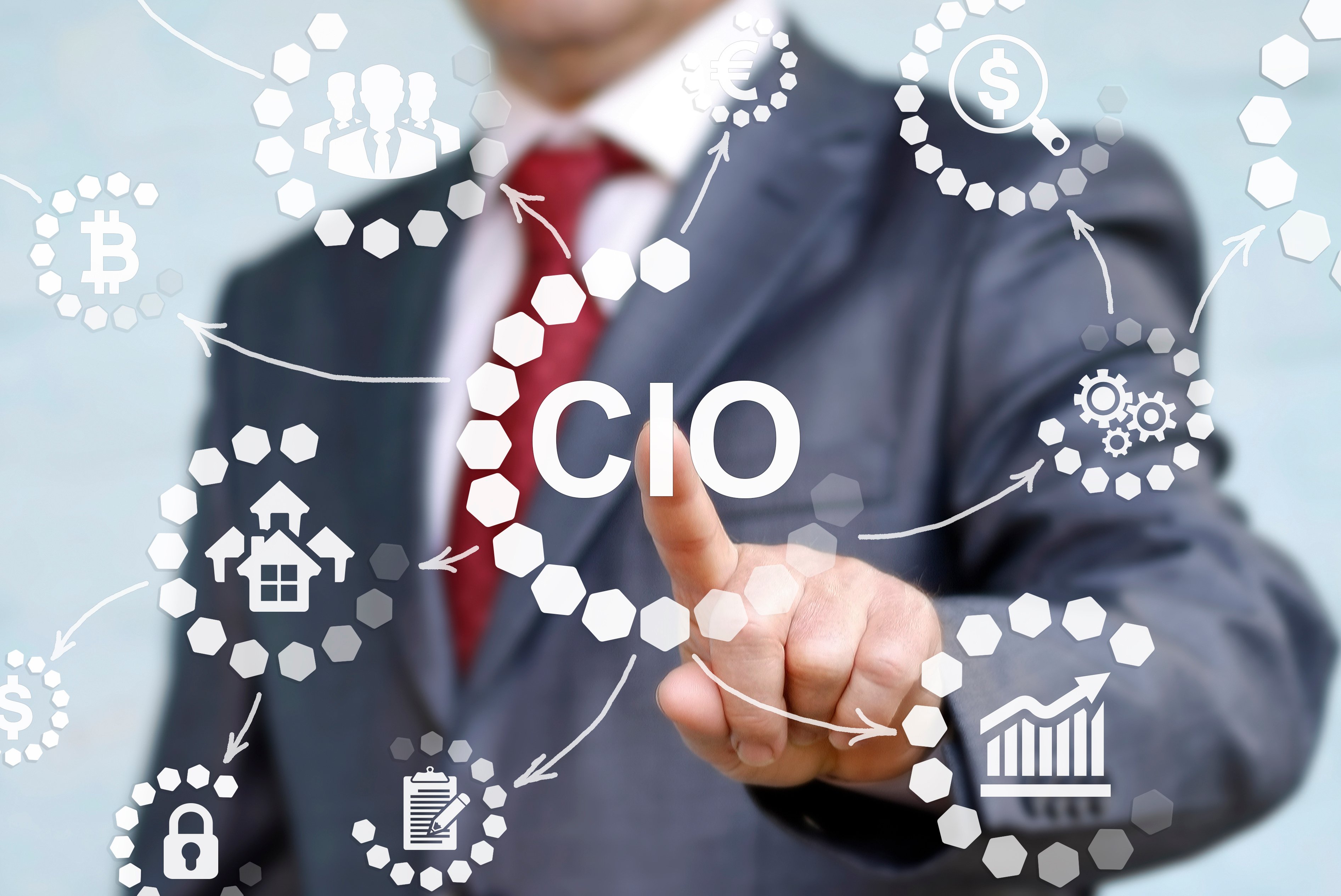 chief information officer (CIO) with illustrations of different aspects of the CIO. role.