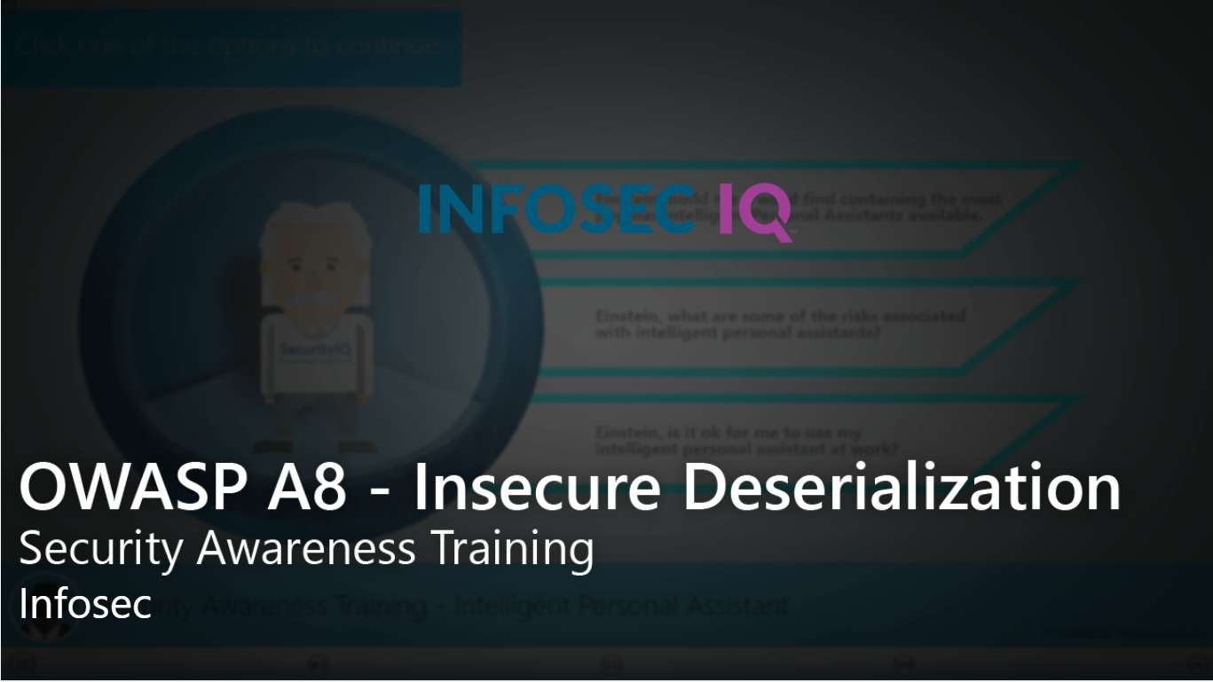 OWASP A8 - Insecure Deserialization