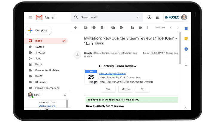 google phishing simulation