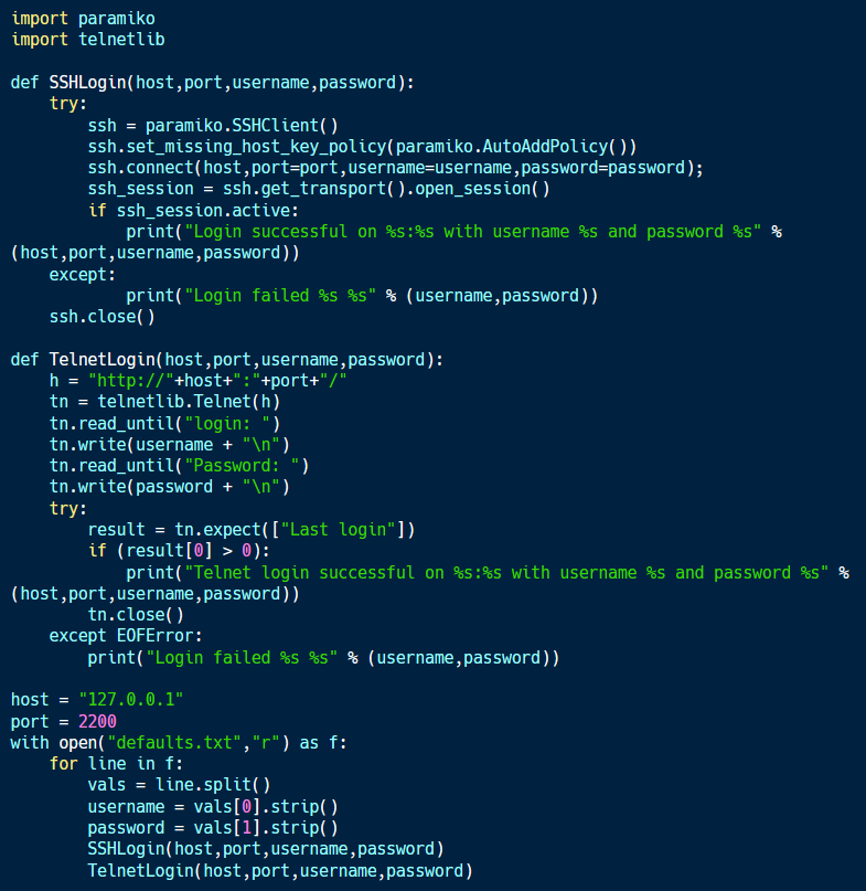 Default account discovery with Python